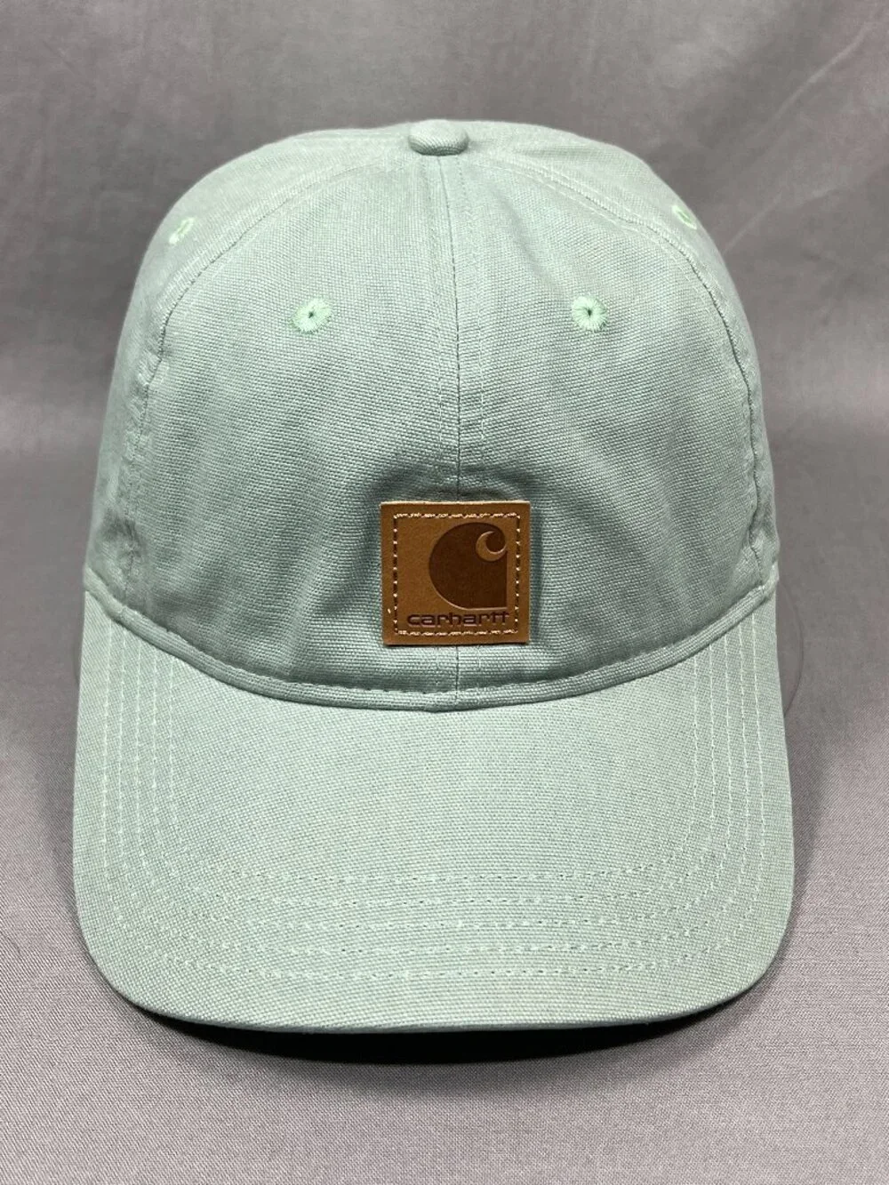 Carhartt Strapback Hat Green Canvas Cap Baseball Workwear Adjustable Dad Mens - Picture 2 of 15